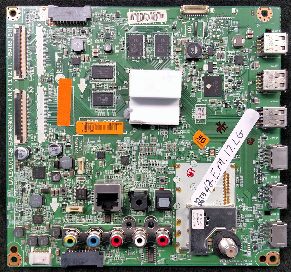 EBT62957302 LG TV Module, main board, EAX65363904(1.1), 42LB6300-UQ, 42LB6300-UQ.AUSWLJR