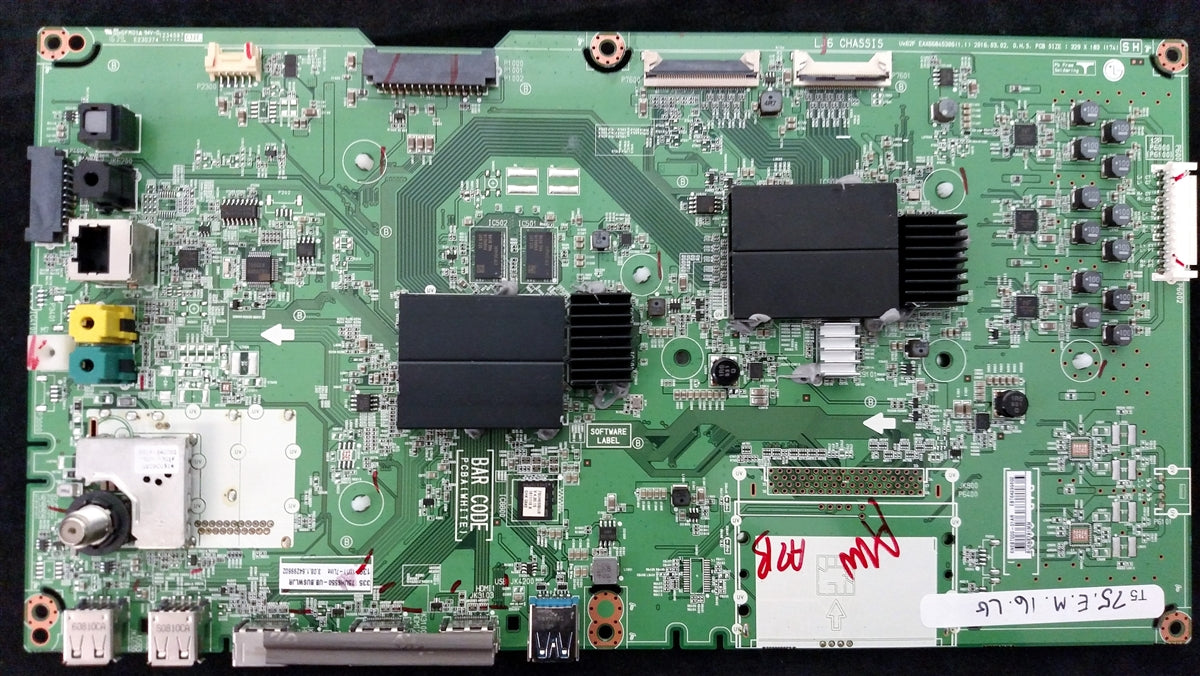 EBT64299602 LG Main Board, EAX66845305, 67EBT000-00HD, LJ6 CHASSIS, 75UH6550-UB, 75UH6550-UB BUSWLJR
