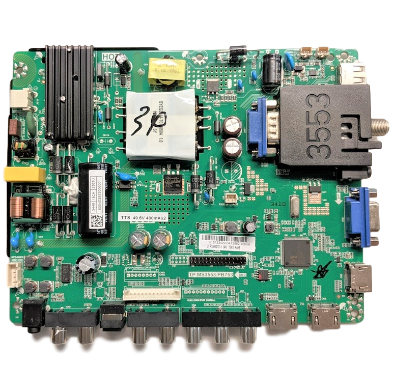 H50-MAIN-V1 Sceptre Main Board/Power Supply, TP.MS3553.PB753, U18123653, 260104017010, 102181200071, PT500GT01-1, H50