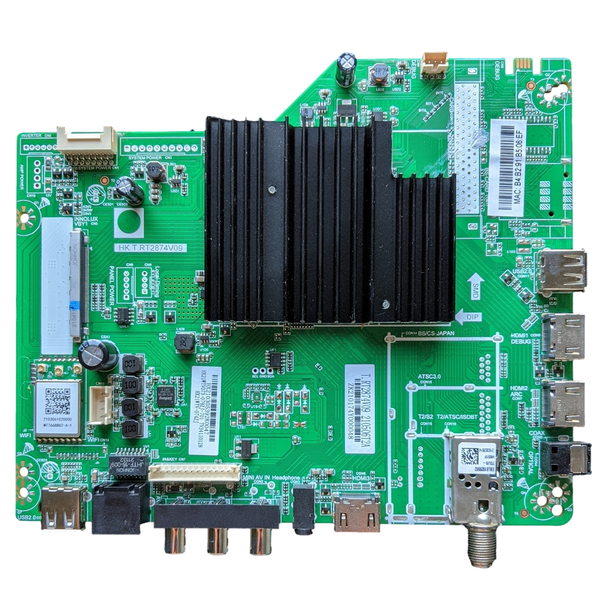 HX21WTV-074ZJ RCA Main Board, HK.T.RT2874V09, 210506T2A, RWOSU7049