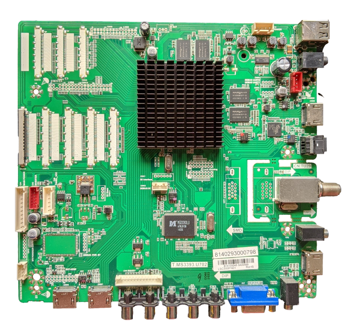LSC550FN01 Polaroid Main Board, B14100046, T.MS3393.U702, DE550M3N4AU-YA4