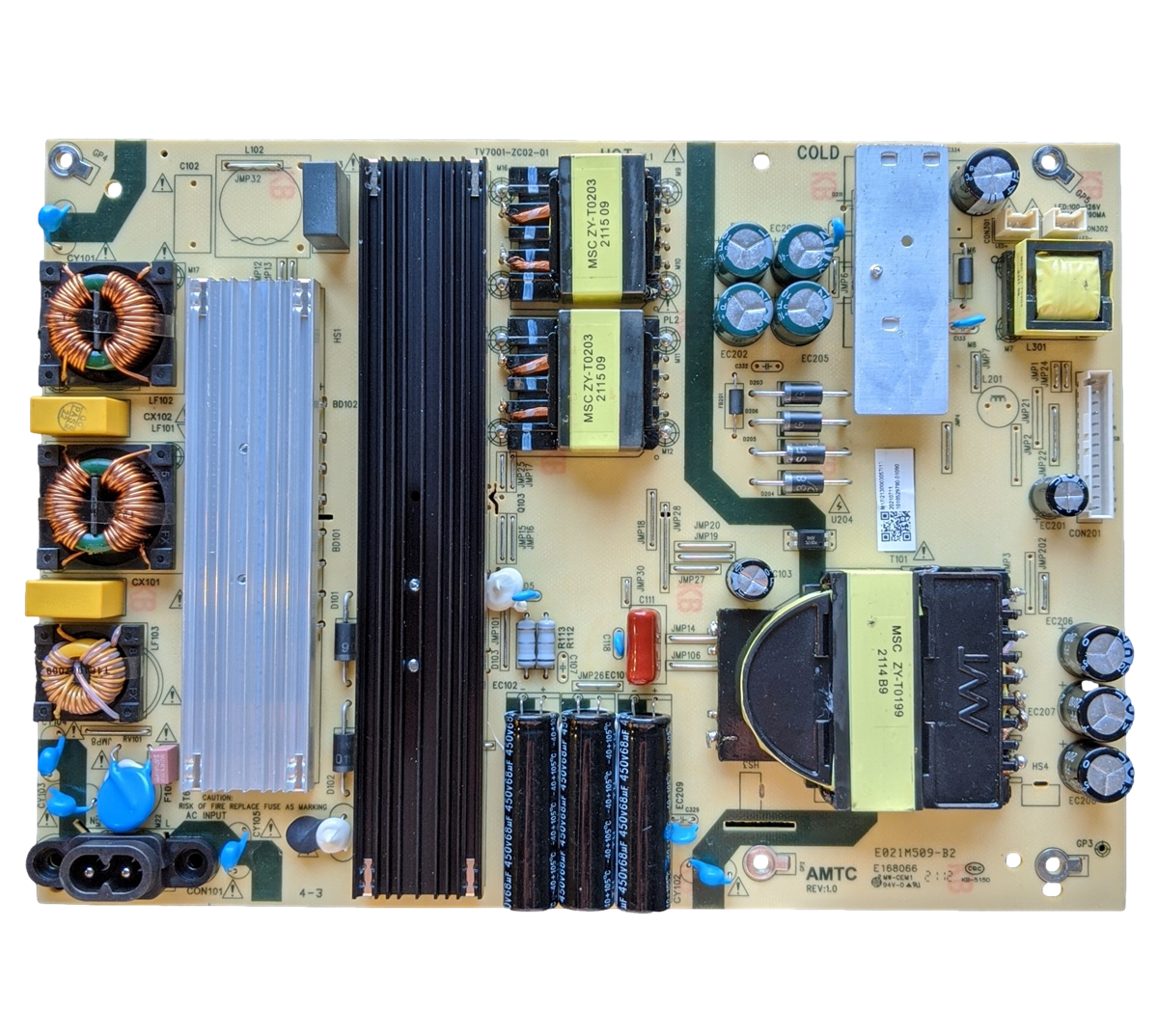 LT-75MAW605-POWER JVC Power Board Supply, TV7001-ZC02-01, M17, 20210711, LT-75MAW605