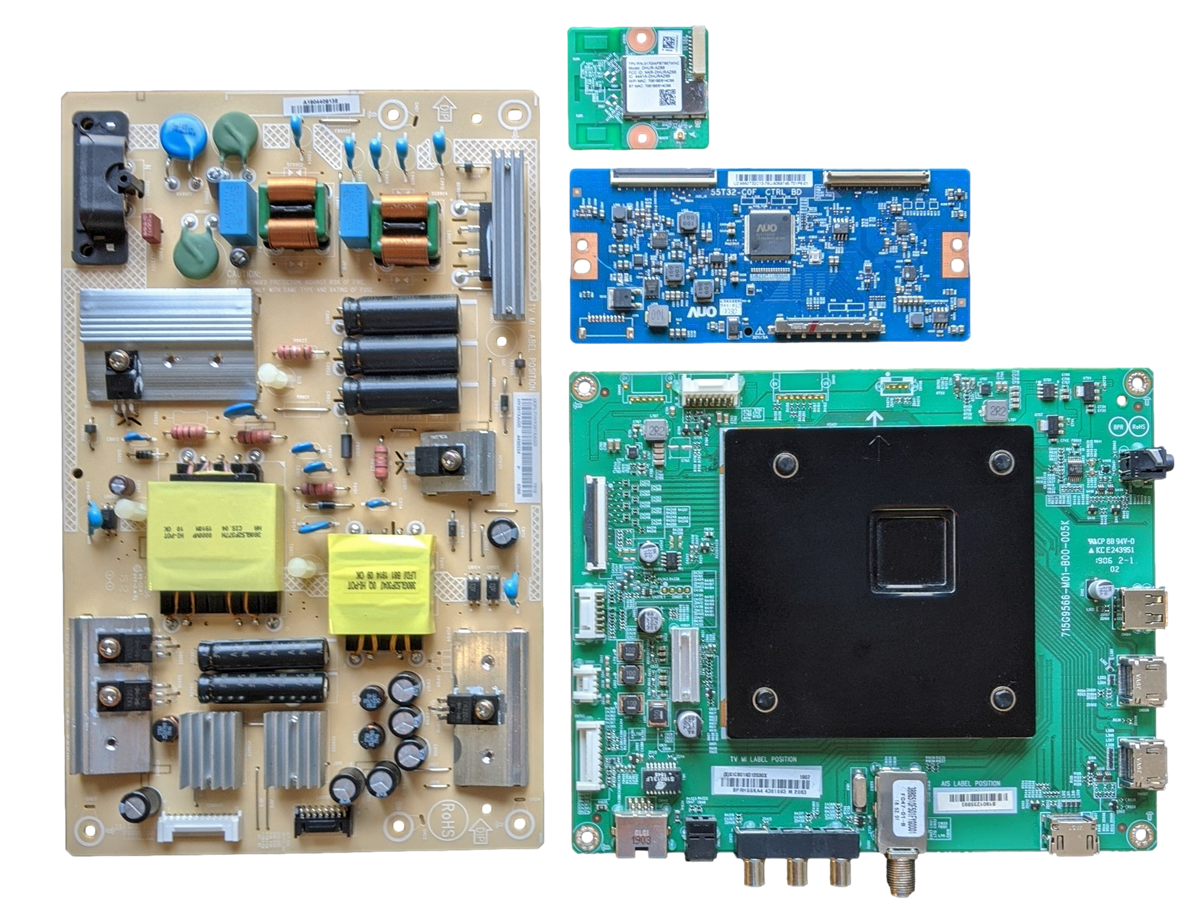 NS-50DF710NA19 Insignia TV Repair Parts Kit, 756TXICB01K012 Main Board, PLTVHY301XAGD Power Supply, 55.50T32.C13 T-Con, 317GWFBT667WNC Wifi, NS-50DF710NA19