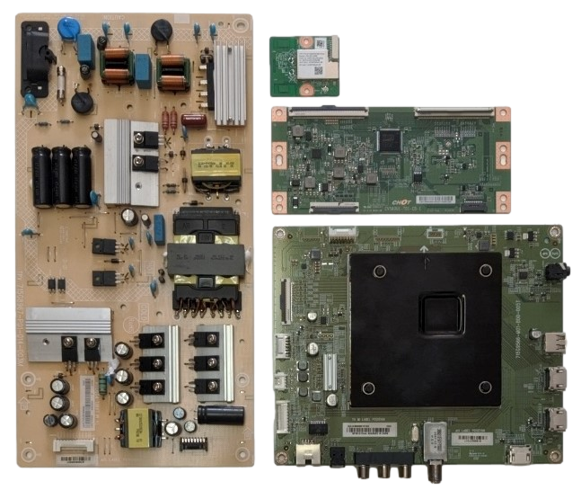 NS-58DF620NA20 Insignia TV Repair Parts Kit, 756TXJCB02K021 Main Board, PLTVIJ321XXGA Power Supply, CV580U1-T01-CB-1 T-Con, 317GWFBT667WNC Wifi, NS-58DF620NA20 Rev A