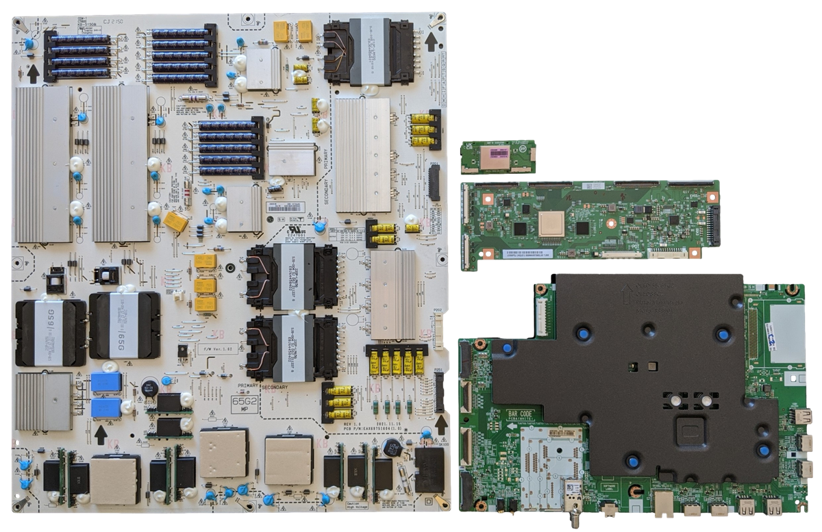 OLED65G2PUA LG TV Repair Parts Kit, EBT66914703 Main Board, EAY36152501 or EBR36152501 Power Supply, 6871L-6894F T-Con, EAT65164802 Wifi, OLED65G2PUA, OLED65G2PUA.DUSQLJR