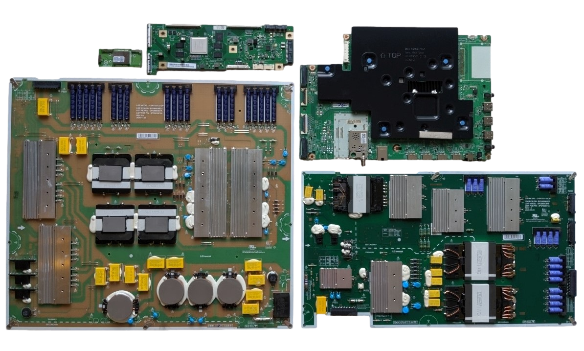 OLED77G1PUA LG TV Repair Parts Kit, EBT66649101 Main Board, EAY65894521 Power Supply, EAY65894522 Power Supply, 6871L-6611A T-Con, EAT65167002 Wifi, BUSWLJR, OLED77G1PUA
