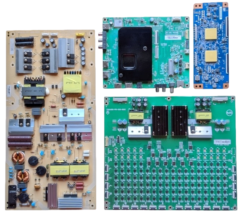 P65Q9-H1Vizio TV Repair Parts Kit, P65Q-H1, P65Q9-H1, 756TXKCB02K017 Main Board, ADTVJ1834ABD Power Supply, 55.65T56.C09 T-Con, LNTVJI12ZAAAH LED Driver, P65Q9-H1
