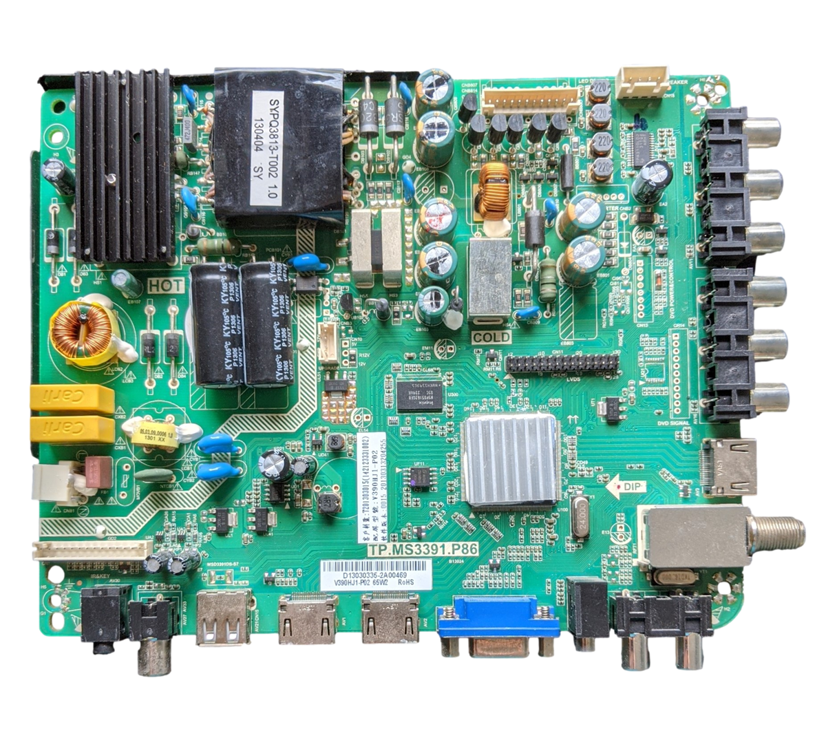 PLDED3992A-C Proscan Main Board / Power Supply, TP.MS3391.P86, T201303015, V390HJ1-P02, PLDED3992A-C