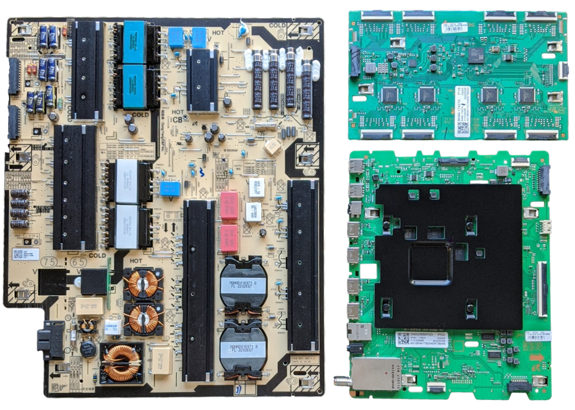 QN65QN90BAFXZA Samsung TV Repair Parts Kit, BN94-17362A or BN94-17721N Main Board, BN44-01163B Power Supply, BN94-17427A LED Driver, QN65QN90BAFXZA CA02, QN65QN90BDFXZA CD04