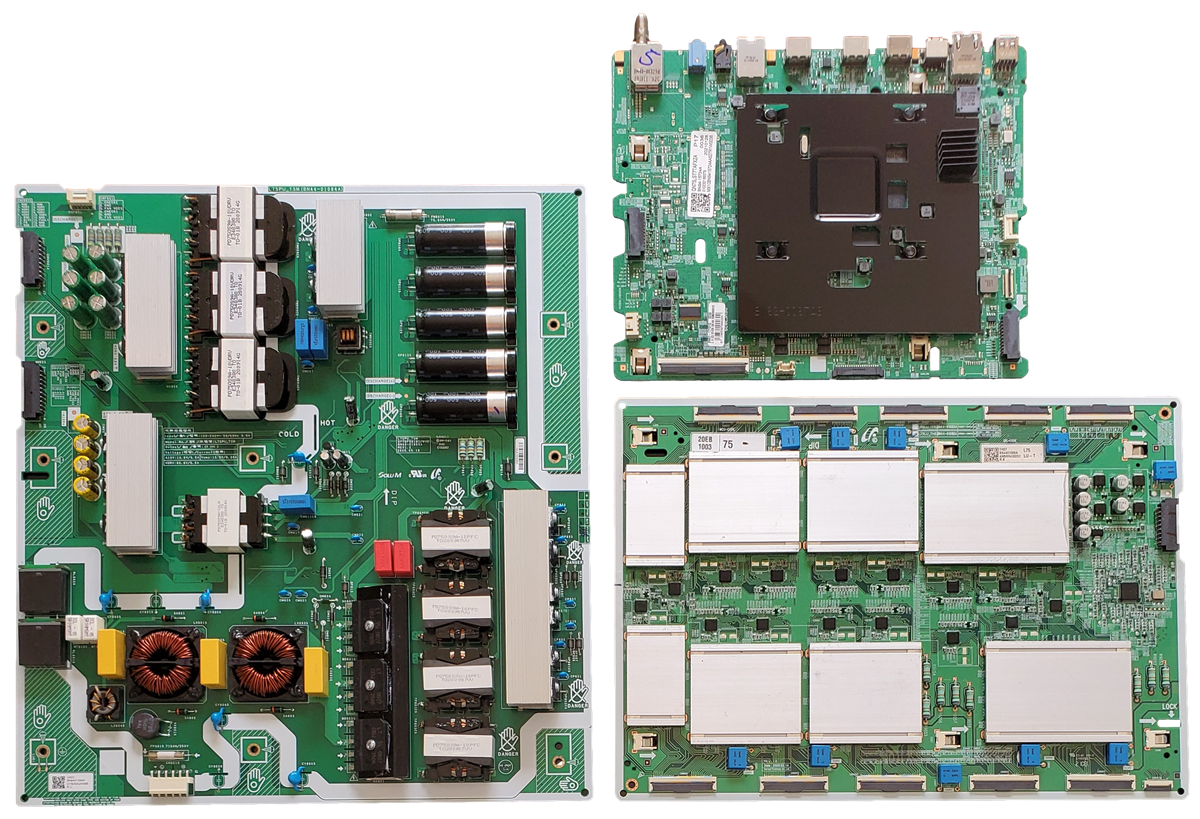 QN75LST7TAFXZA Samsung TV Repair Parts Kit, BN94-15724A Main Board, BN44-01084A Power Supply, BN44-01086A LED Driver, QN75LST7TAF, QN75LST7TAFXZA