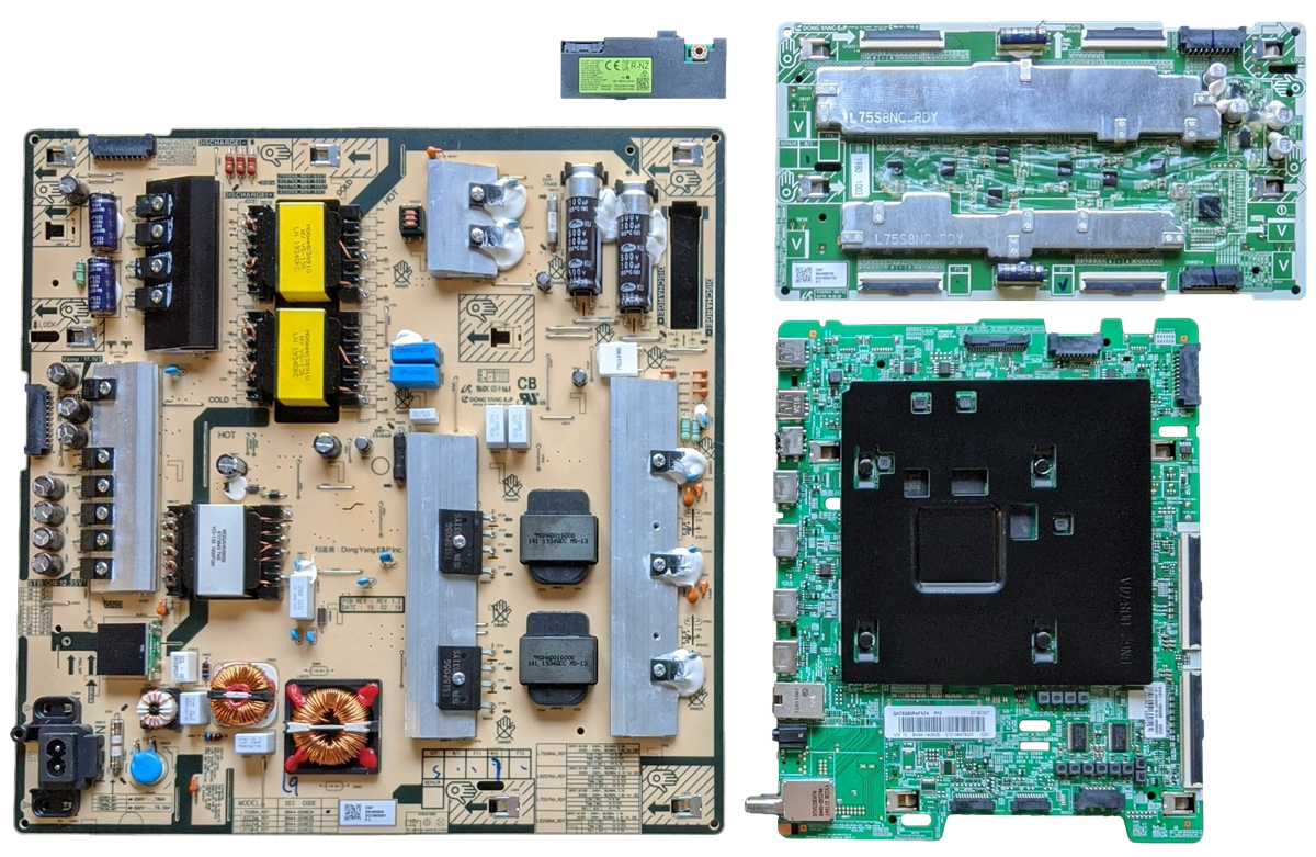 QN75Q80RAFXZA Samsung TV Repair Parts Kit, BN94-14060B Main board, BN44-00983A Power Supply, BN44-00979A LED Driver, BN59-01314A Wifi, QN75Q80RAFXZA, QN75Q80RAFXZA FA02