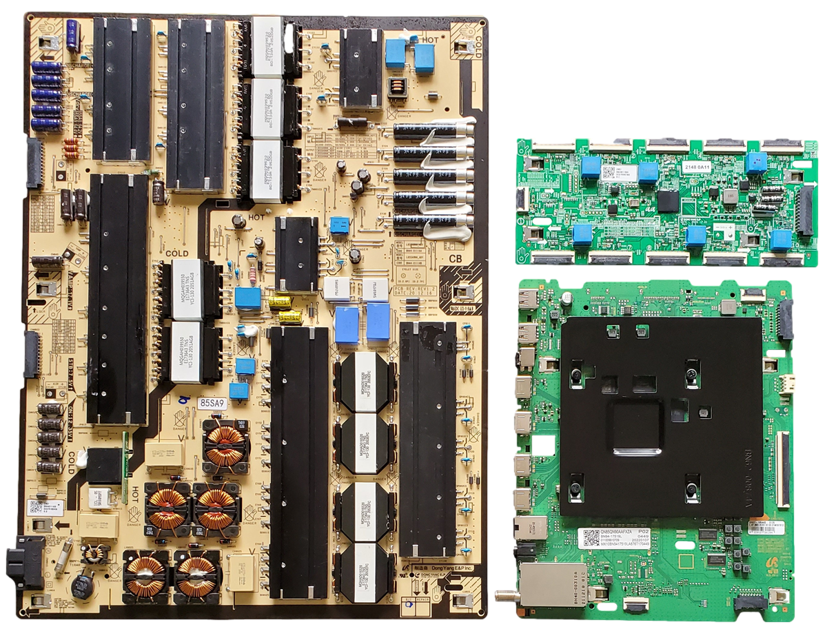 QN85QN90AAFXZA Samsung TV Repair Parts Kit, BN94-17519L / BN94-16293K Main Board, BN44-01116B Power Supply, BN44-01136A LED Driver, QN85QN90AAFXZA, QN85QN90AAFXZA AB03