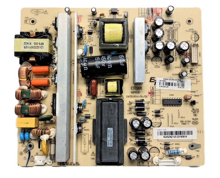 RE45ZN2120 RCA POWER SUPPLY, ER991-B-266300-P08, ER991, E1447378, LED65G55R120Q