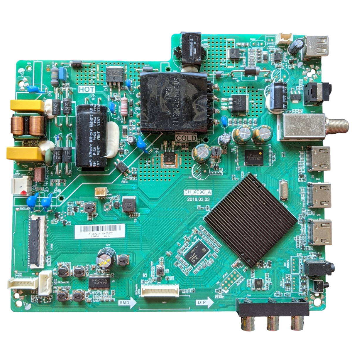 RTR4060-B-US-Main RCA Main Board, A19072791, CH_XC9C_A, RTR4060-B-US
