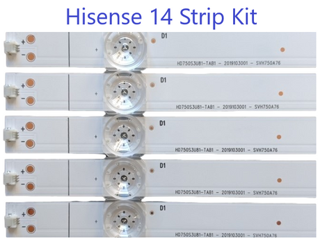 SVH750A76 Hisense Backlight Strips, HD750S3U81-TAB1, CRH-BX75S3U813030T14069B8-REV1.3, 75R6E3, 75H6570G