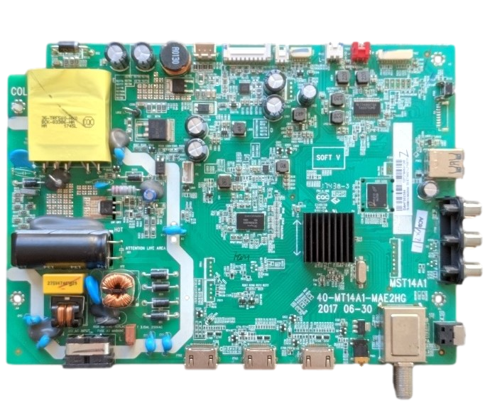 T8-3MS6014-MA200AA Onn Main Board, V8-ST14K01-LF1V8111, 40-MT14A1-MAE5HG, MST14A1, 100012584