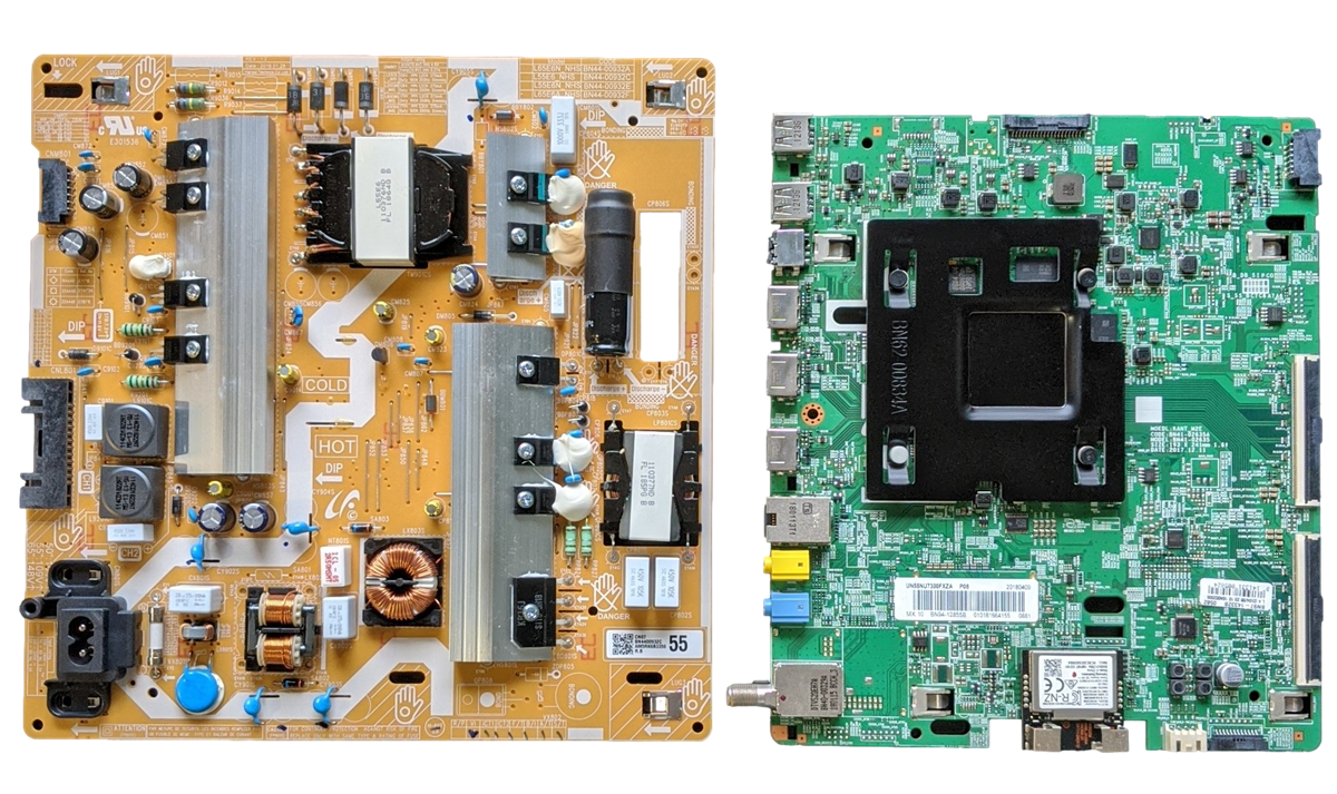 UN55NU7300FXZA Samsung TV Repair Parts Kit, BN94-12855B Main Board, BN44-00932C Power Supply, UN55NU7300FXZA FA01