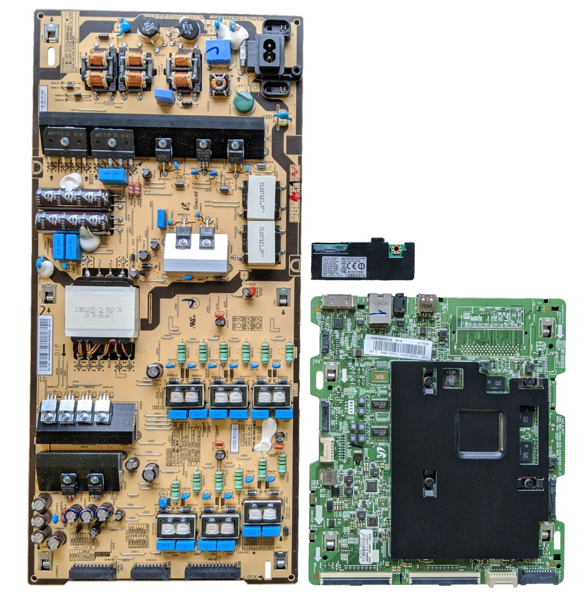 UN65KS8000FXZA Samsung TV Repair Parts Kit, BN94-10751C Main Board, BN44-00880A Power Supply, BN59-01239A Wifi, UN65KS8000FXZA (FA01), UN65KS8000FXZA