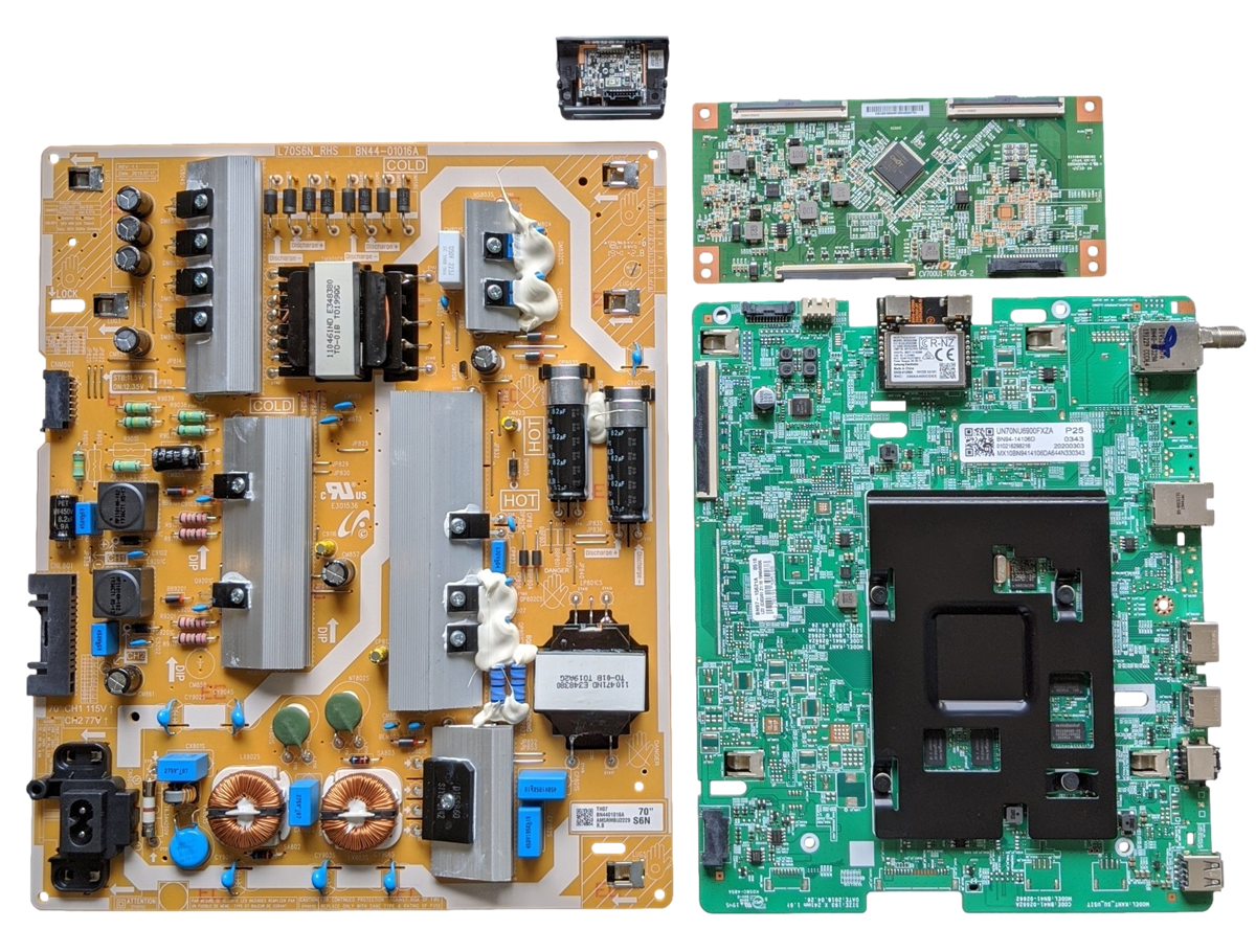 UN70NU6900FXZA Samsung TV Repair Parts Kit, BN94-14106D Main Board, BN44-01016A Power Supply, BN96-50030A T-Con, BN96-45912A Wifi, UN70NU6900FXZA UN70NU6900FXZA GA01
