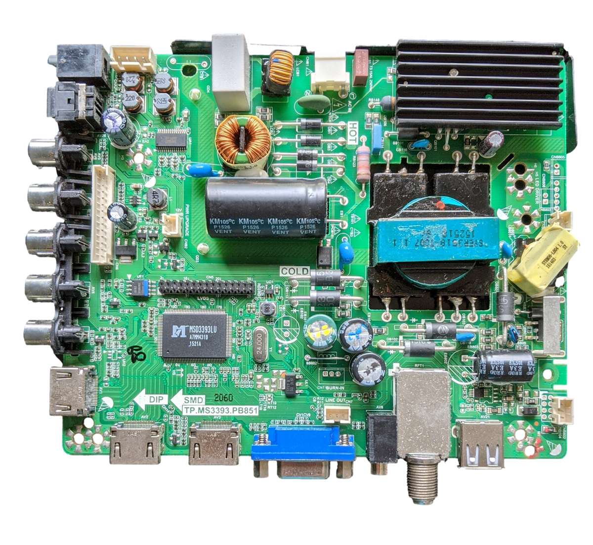 V400HJ6-PE1 RCA Main Board/Power Supply, TP.MS3393.PB851, J40BE926
