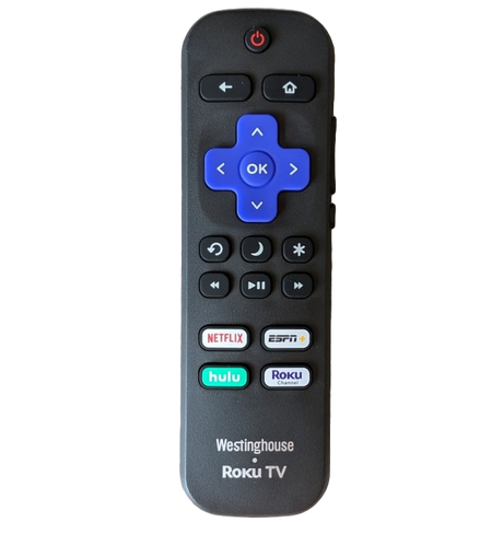 Westinghouse Roku Remote, 101018E, WR65UX4019, WR65UT4009, WR55UT4009, WR55UX4019, WR50UT4009, WR50UX4019, WR43UX4019, WR32HX2019