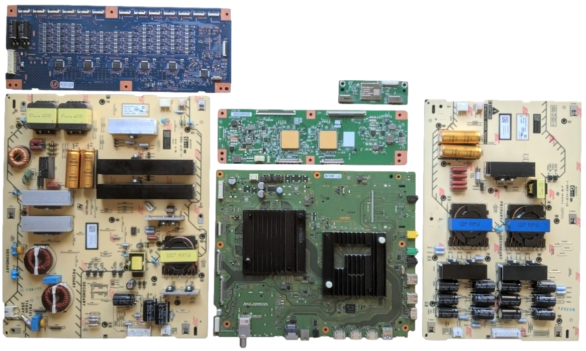 XBR-85X900F Sony TV Repair Parts Kit, A-2197-252-A Main Board, 1-474-719-11 Power Supply, 1-474-720-12 power Supply, 1-897-323-11 T-Con, 1-897-326-11 Led Driver, 1-458-998-12 Wifi, XBR-85X900F