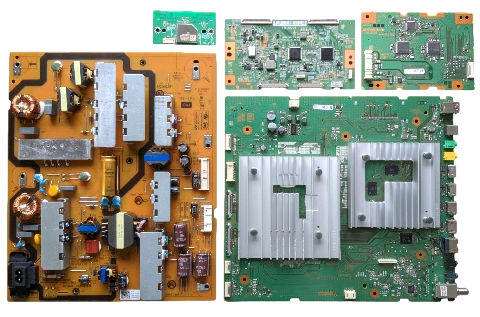XR-55X90J Sony TV Repair Parts Kit, A-5027-263-A Main Board, 1-006-134-25 Power Supply, 1-011-256-11 T-Con, A-5026-318-A LED Driver, 1-005-419-31 Wifi, XR-55X90J