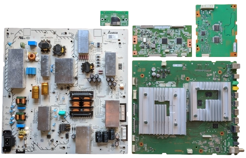 XR-75X90J Sony TV Repair Parts Kit, XR-75X90CJ, XR-75X90J, A-5027-263-A Main Board, 1-006-133-23 Power Supply, 1-011-260-11 T-Con, A-5026-322-A LED Driver, 1-005-419-12 Wifi, XR-75X90J, XR-75X90CJ