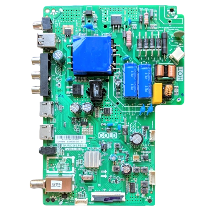 02-SMMS3663-CD10 Hitachi Main Board/Power Supply, TP.MS3663.PB786, 3MS663H0T2A, 43D33