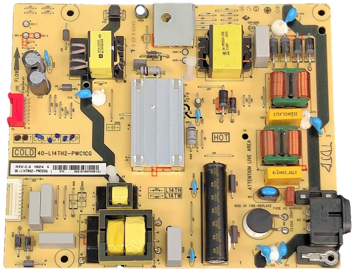 08-L14TWA2-PW220AL TCL Power Supply, 40-L14TH2-PWC1CG, E56334