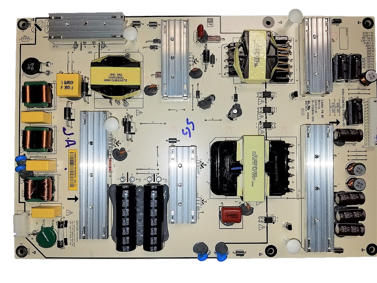 09-60CAP0A0-00 Vizio Power Supply, 1P-1156800-1010, CAN00 PW BD, E93938, E60u-D3, E65u-D3, E60u-D3 LFTRURAS, E65u-D3 LFTIUHAS