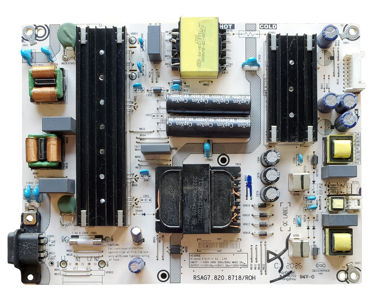 268096 ONN Power Supply Board, RSAG7.820.8718/ROH, E166702, HLL-4365WU, 100021261