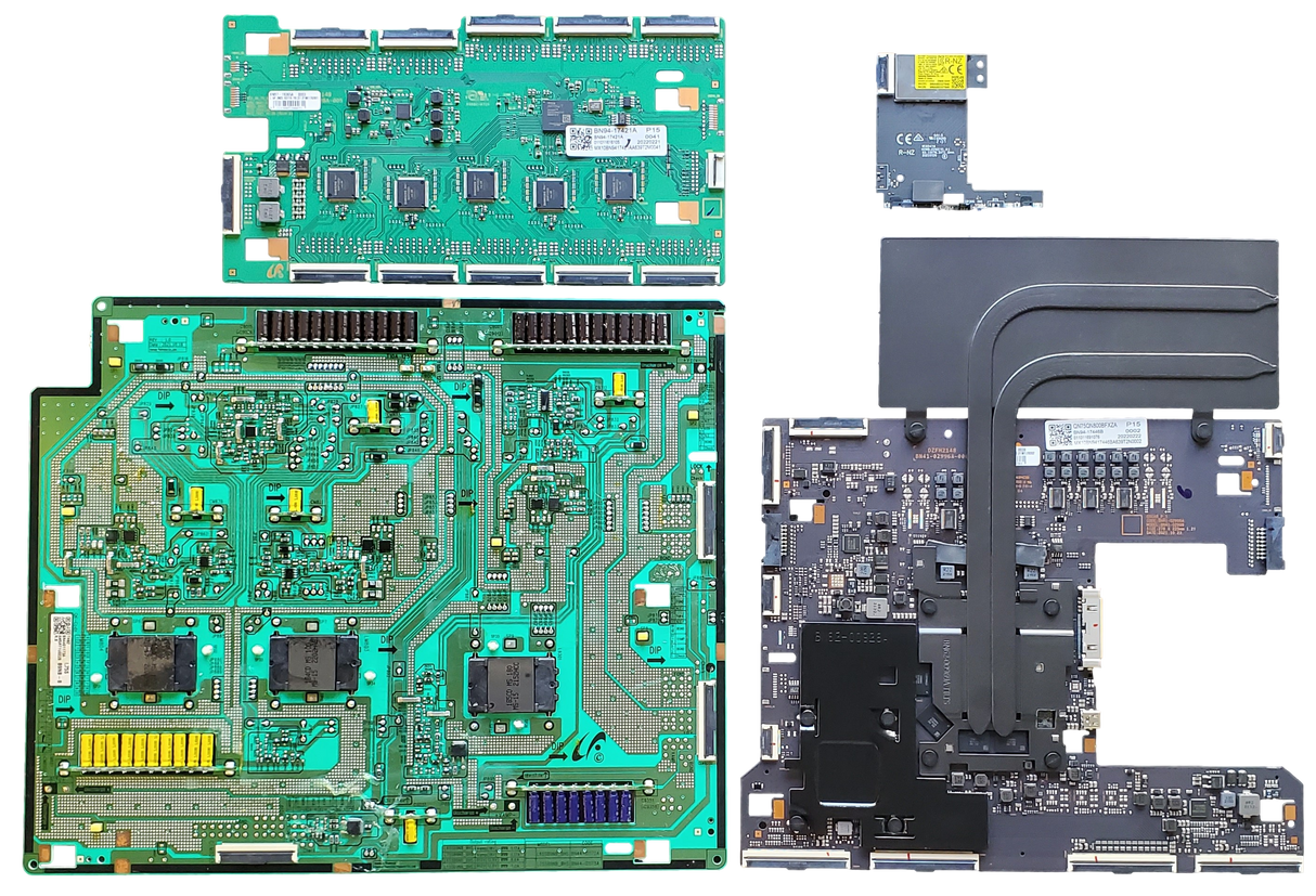 QN75QN800BFXZA Samsung TV Repair Parts Kit, BN94-17446B / BN94-17444M Main Board, BN44-01173A VSS Power Supply, BN94-17421A LED Driver, BN59-01395A Wifi, CA01, QN75QN800BFXZA