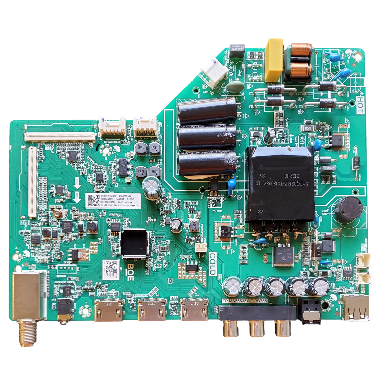 60103-00826 Hisense Main /power Supply Board, 60103-00826, HV430FHB-F90, NS-43D420NA20