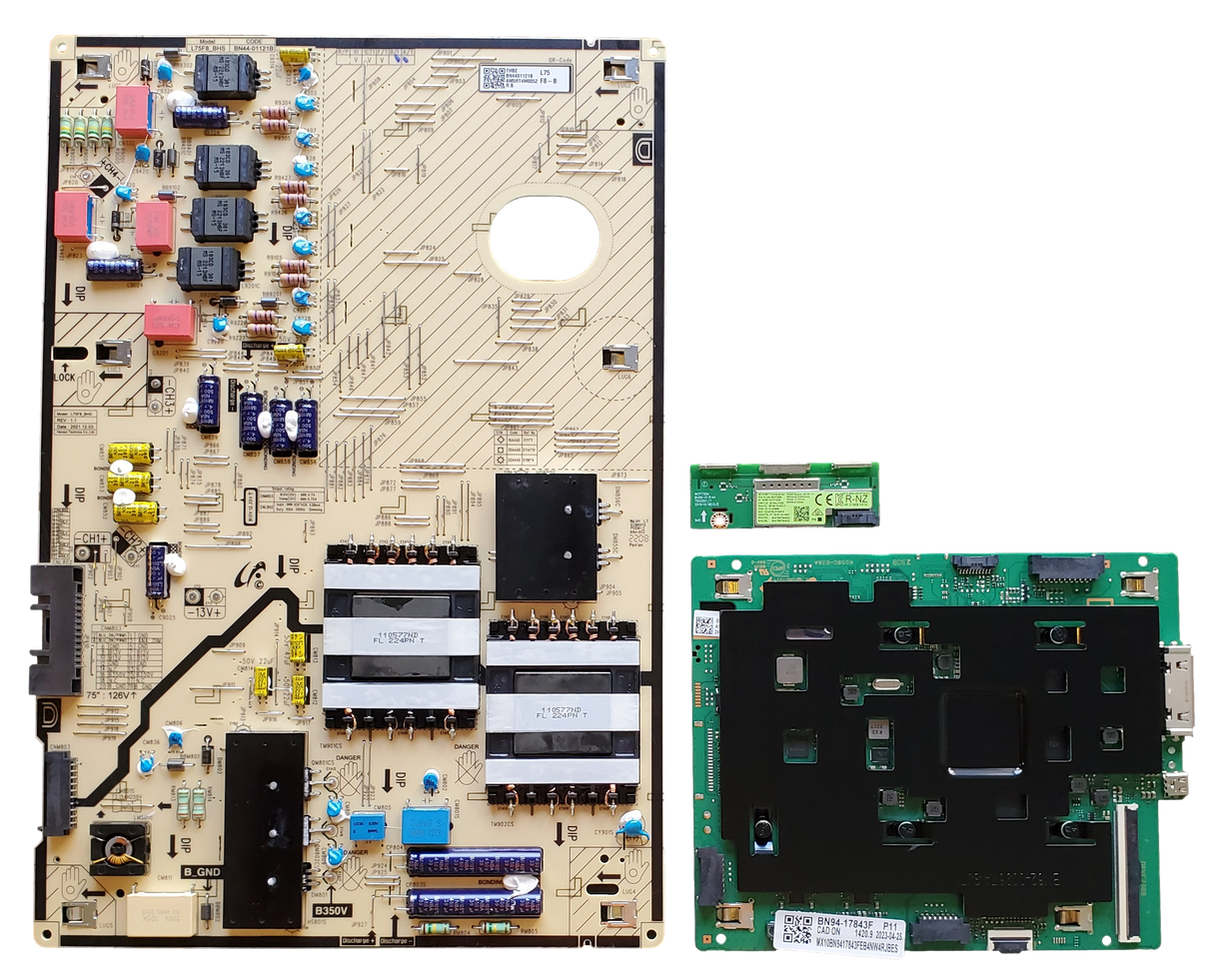 QN75LS03BAFXZA Samsung TV Repair Parts Kit, BN94-17461X / BN94-17843F Main Board, BN44-01121B Power Supply, BN59-01333A, QN75LS03BAFXZA