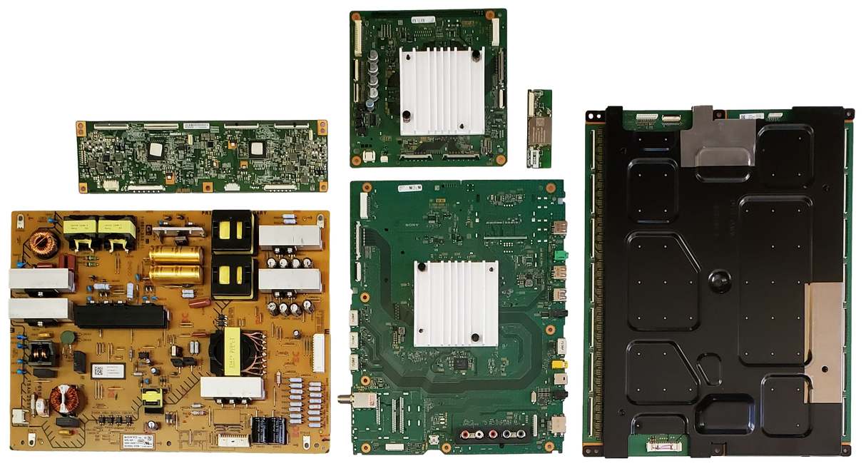 XBR-65Z9D Sony TV Repair Parts Kit, A-2094-445-A Main Board, 1-474-668-11 Power Supply, A-2094-412-A DPA Board, 6B01B00343000 T-Con, A-2119-309-A LED Driver, 1-458-912-11 Wifi, XBR-65Z9D