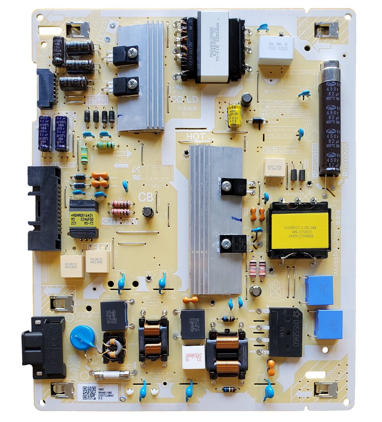 BN44-01109C, Samsung Power Supply Board, L43E6_BDY, UN43CU8000BXZA