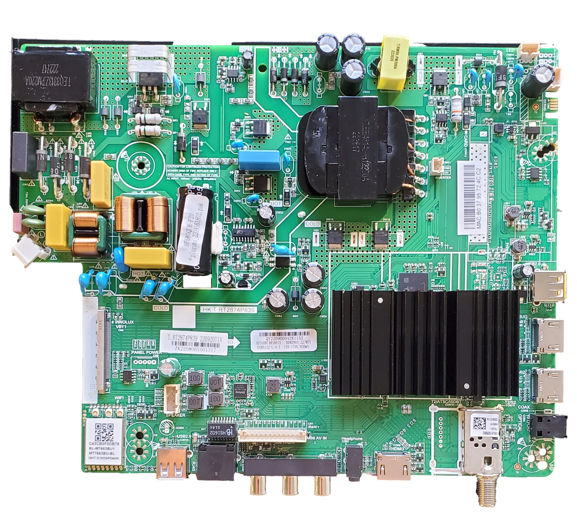RWOSU5847-Main, RCA Main Board, HK.T.RT2874P839, T