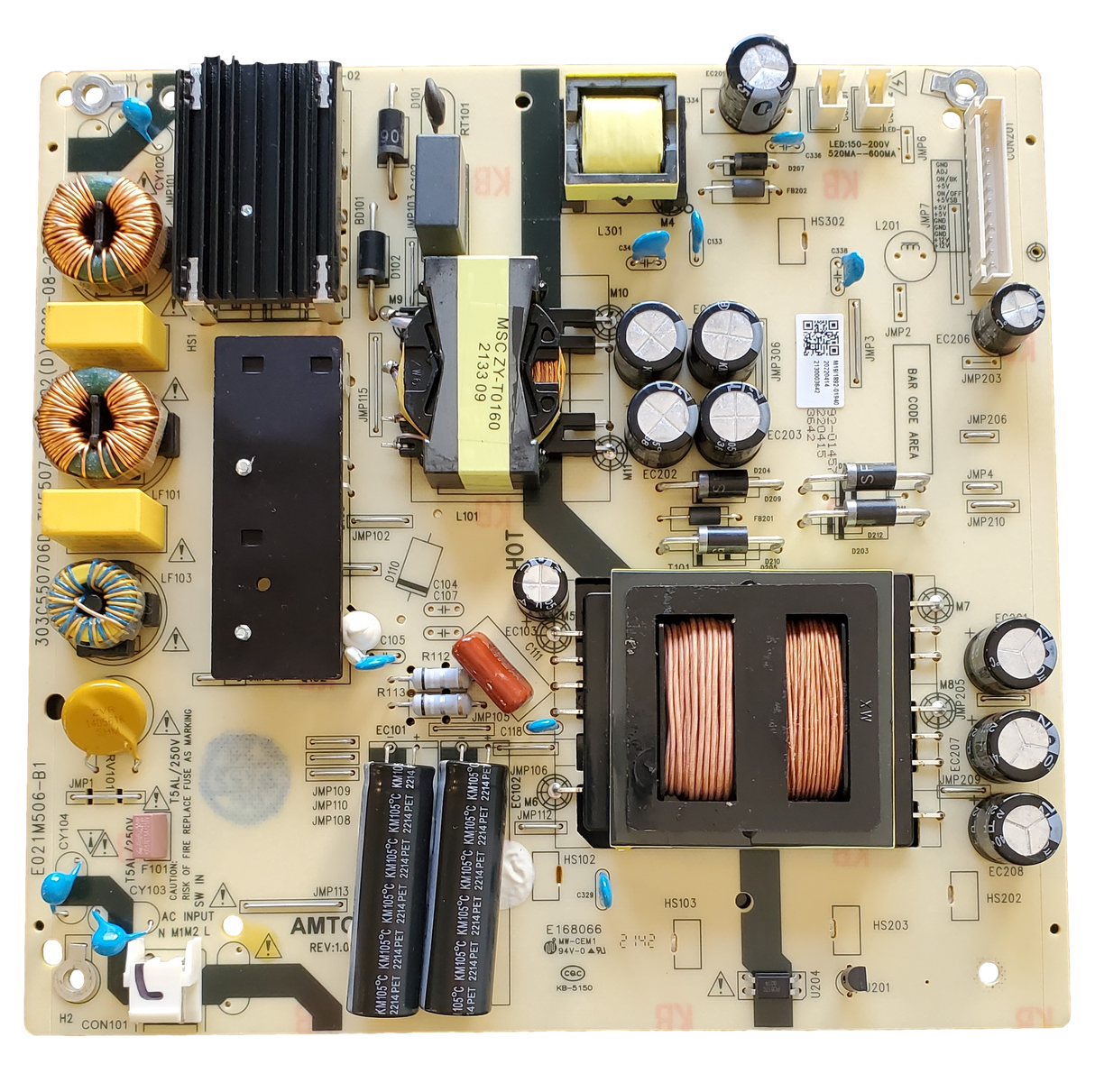 514C5507M19, Onn Power Supply Board, TV5507-ZC02-02, 100012587