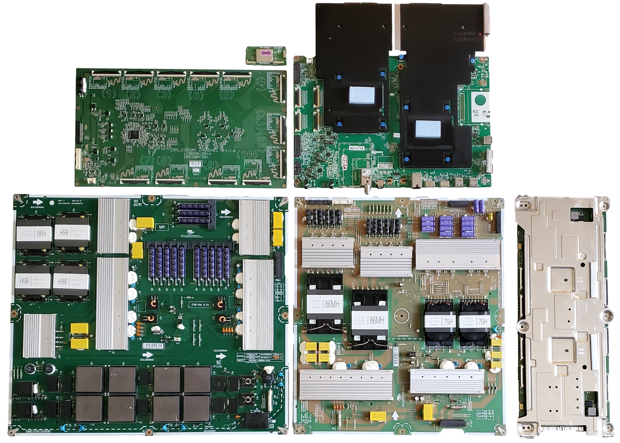 86QNED99UPA LG TV Repair Parts Kit, EBT66734701 Main Board, EAY65898121 Power Supply, EAY65898122 Power Supply, HV860SUB-E1D T-Con, EBR33087501 LED Driver, EAT65164802 Wifi, AUSFLJR, 86QNED99UPA