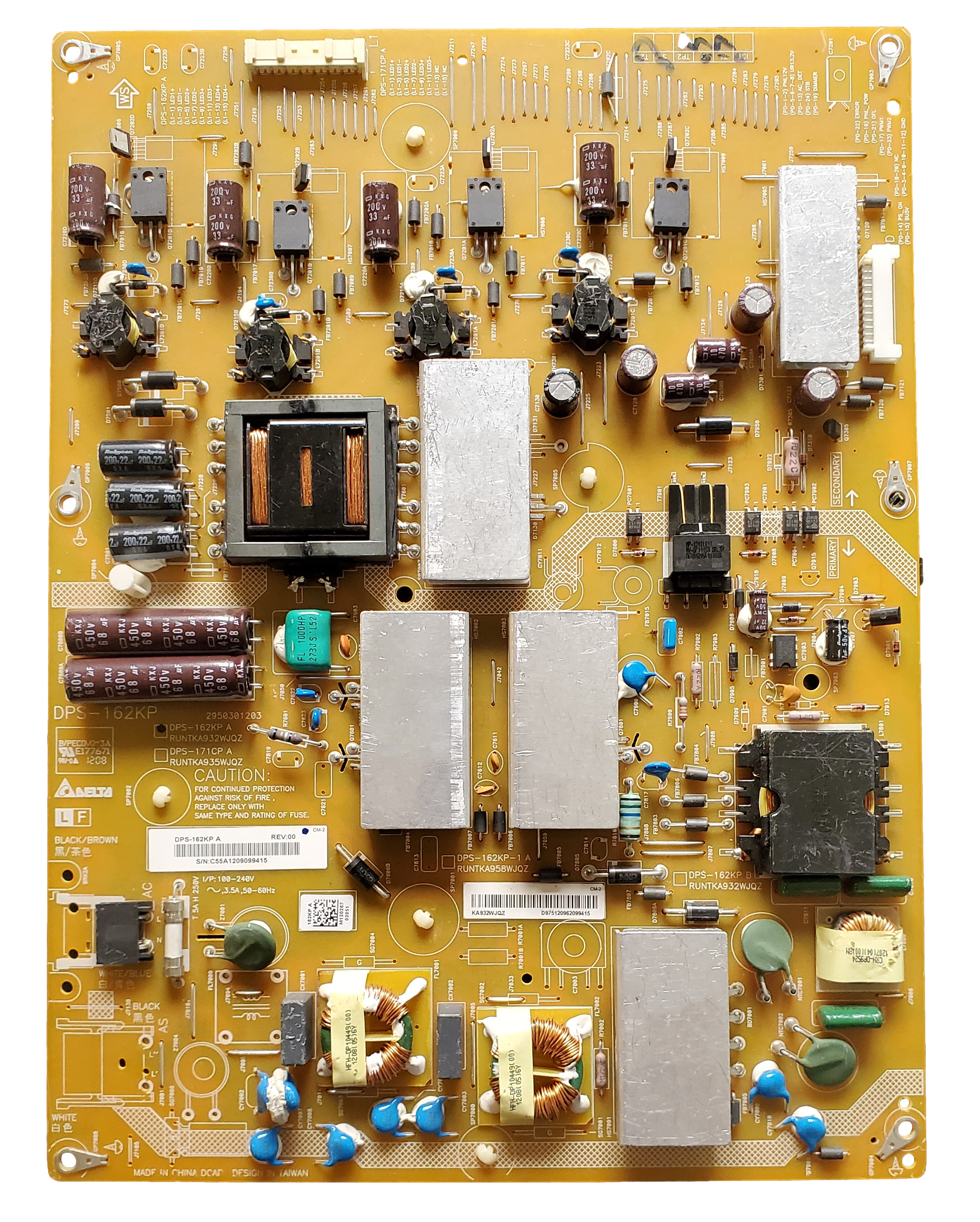 RUNTKA932WJQZ Sharp Power Supply, DPS-162KP, DPS-162KP A, LC