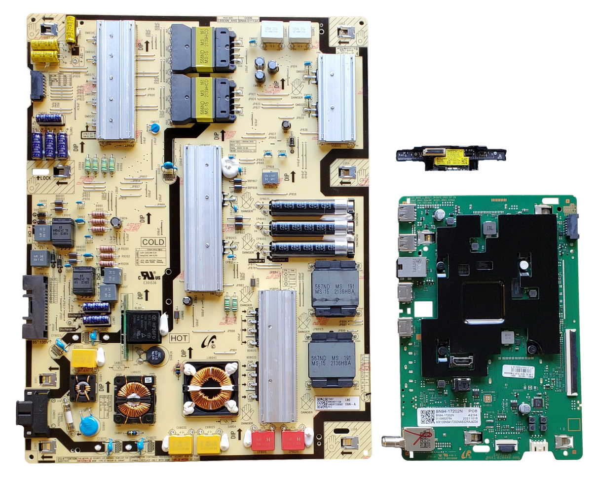 UN85AU800DFXZA Samsung TV Repair Parts Kit, BN94-17202N Main Board, BN44-01113A Power Supply, BN59-01359A Wifi, UN85AU800DFXZA AE07, UN85AU800DFXZA