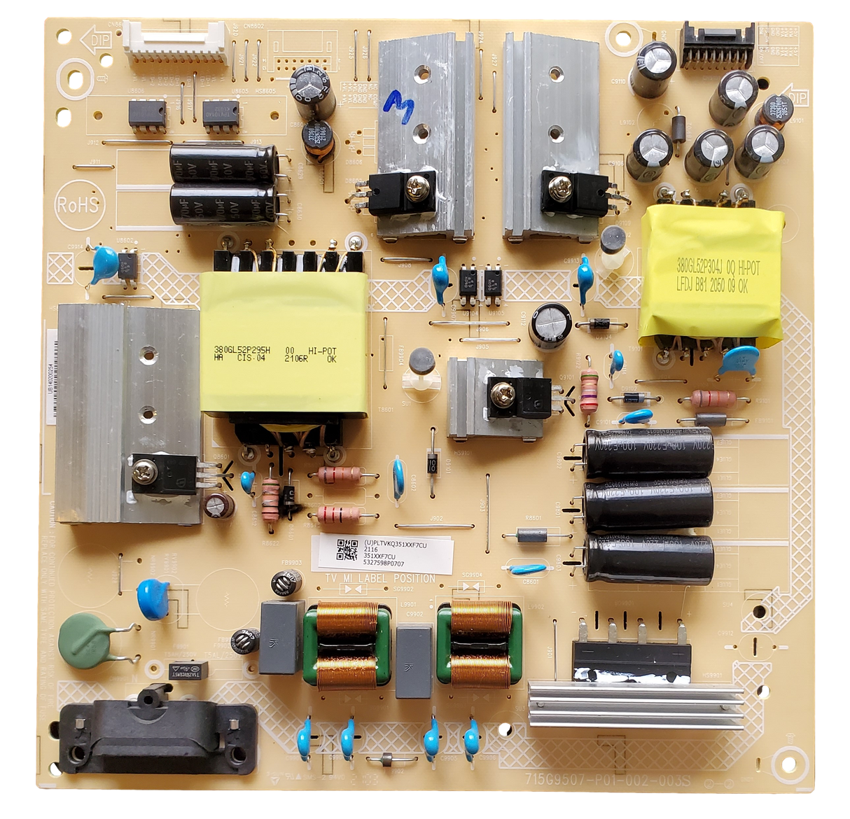 PLTVKQ351XXF7CU, Insignia Power Supply Board, 715G9507-P01-002-003S, NS-43DF710NA21