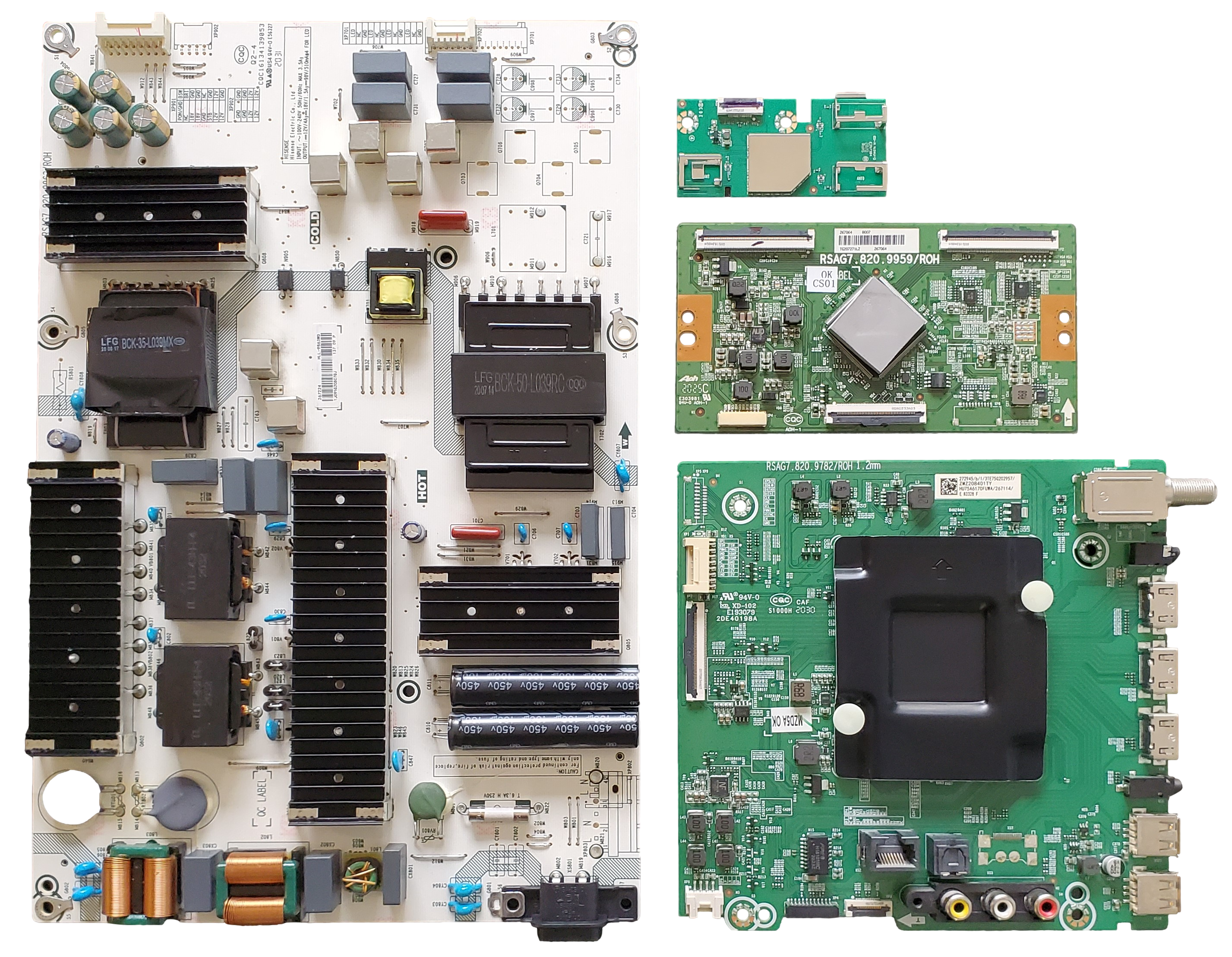 75H6570G Hisense TV Repair Parts Kit, 273265 Main Board, 267224