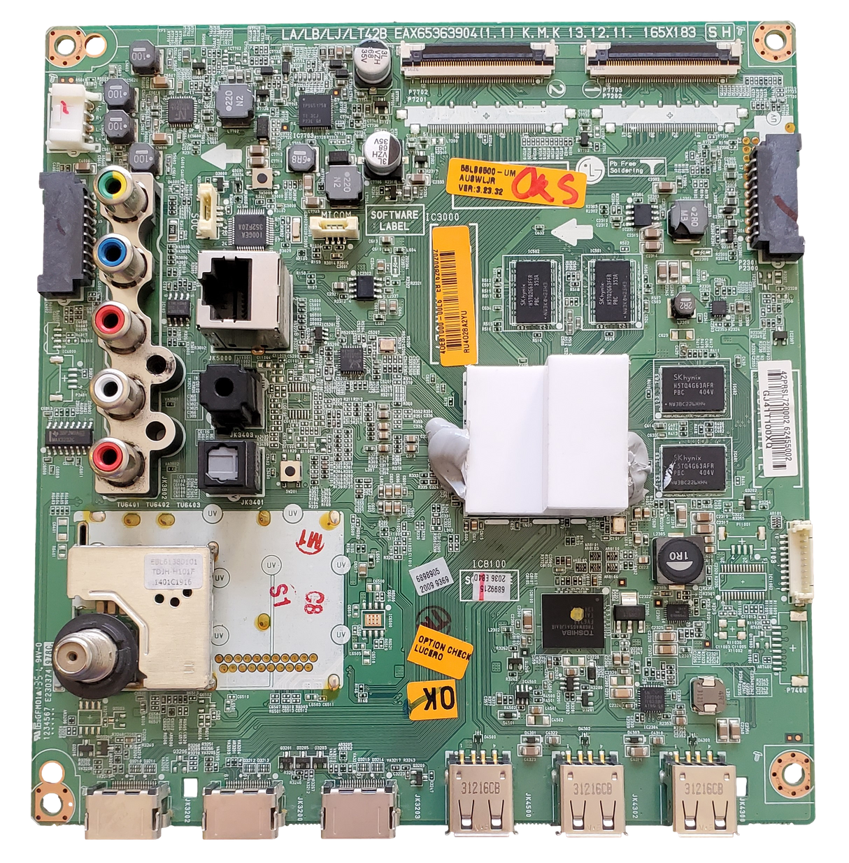 EBT62860202 LG Main Board, 62455001, EAX65363904(1.1), 55LB6500-UM