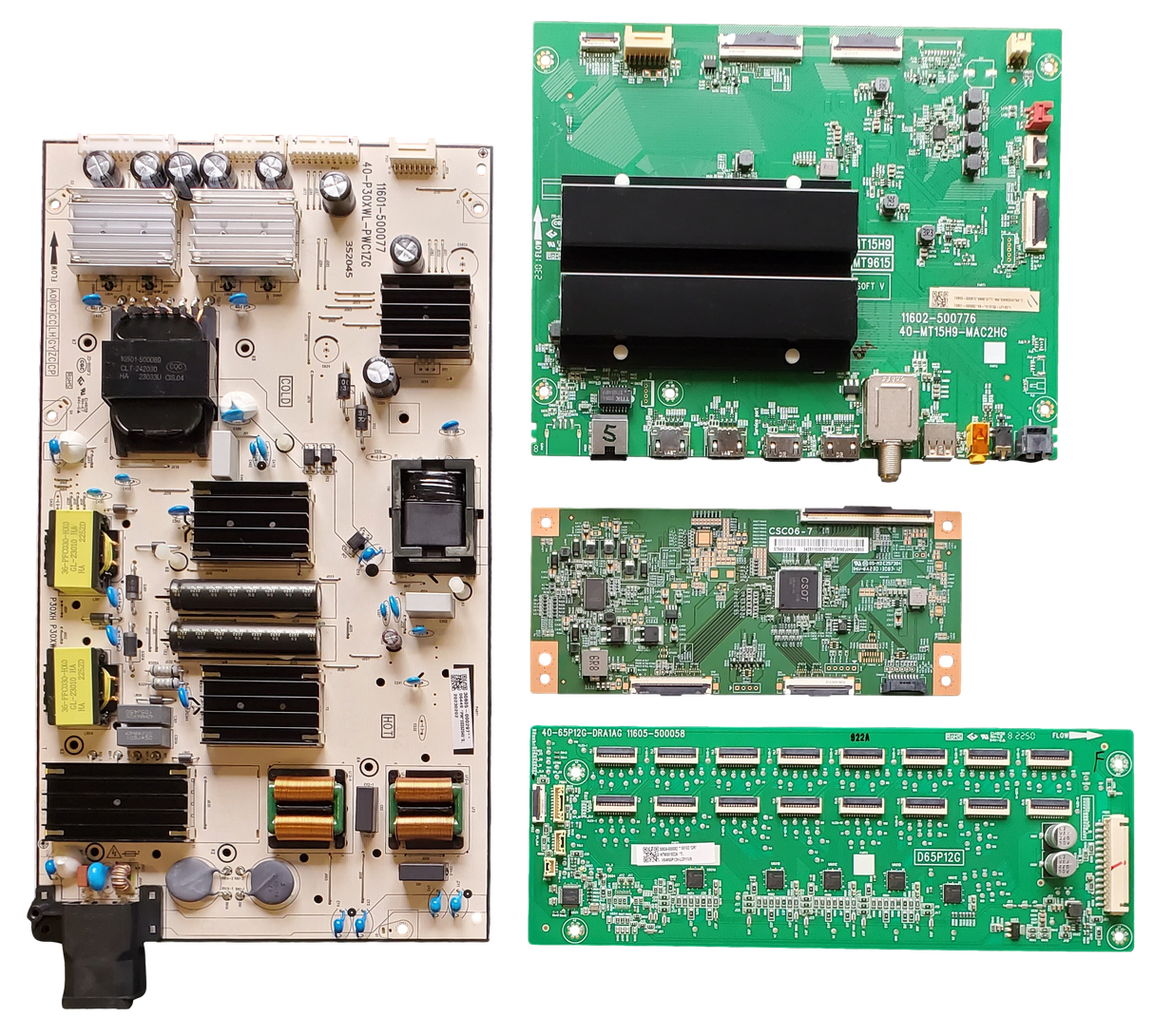 65Q750G TCL TV Repair Parts Kit, 30800-000879 Main Board, 30805-000297 Power Supply, 30805-000082 LED Driver, ST6451D08-5 T-Con, 65Q750G