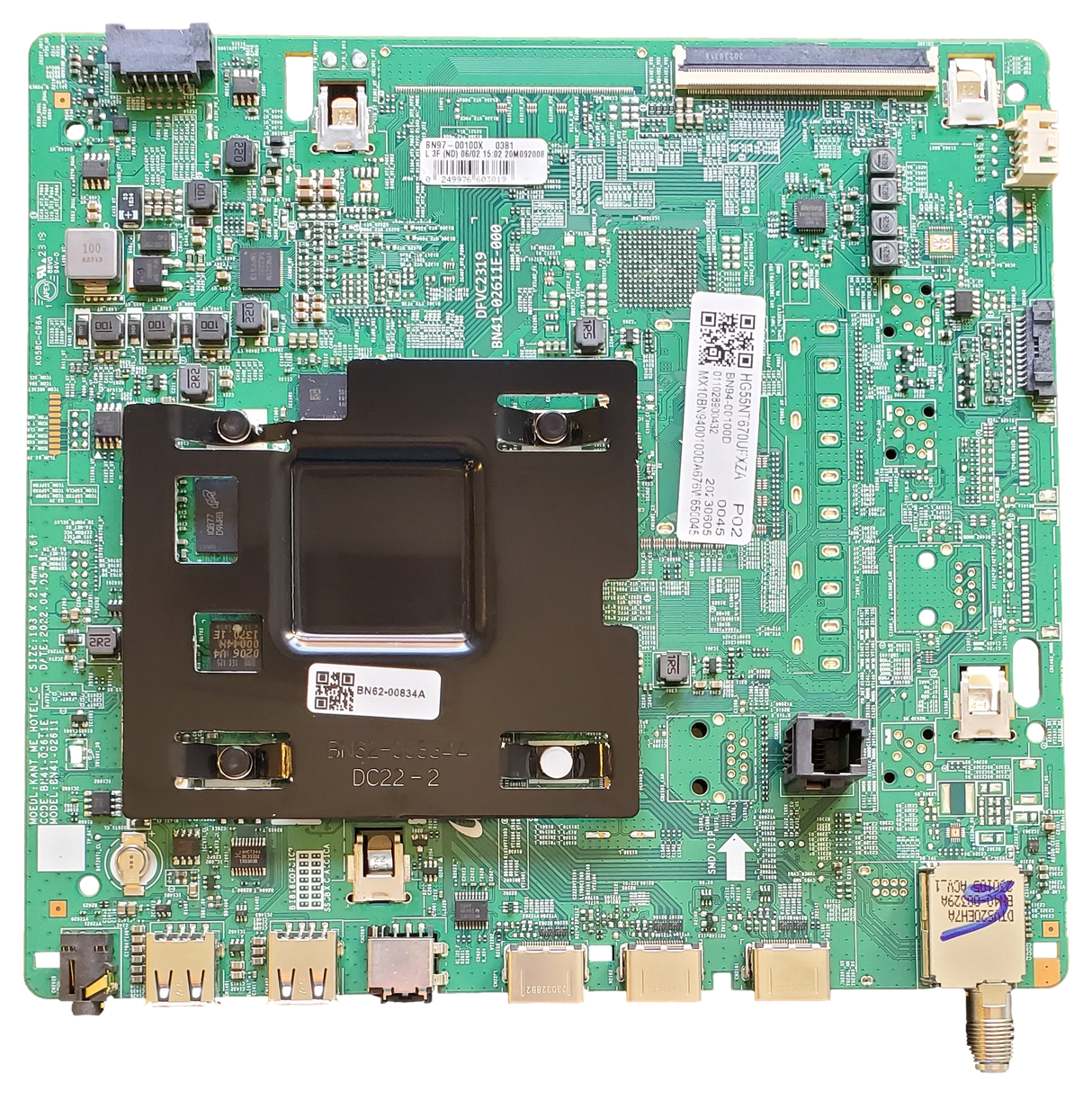 BN94-00100D Samsung Main Board, BN97-00-100X , BN741-02611E ,  HG55T670UFXZA