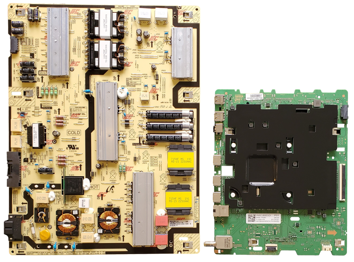 UN85CU8000DXZA Samsung TV Repair Parts Kit, BN94-18058C Main Board, BN44-01113B Power Supply, UN85CU8000DXZA, UN85CU8000FXZA