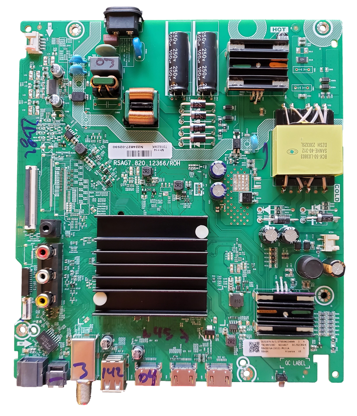 315237 Hisense Main Board, 315236K, 315237K, RSAG7.820.12366/ROH, 55A6H