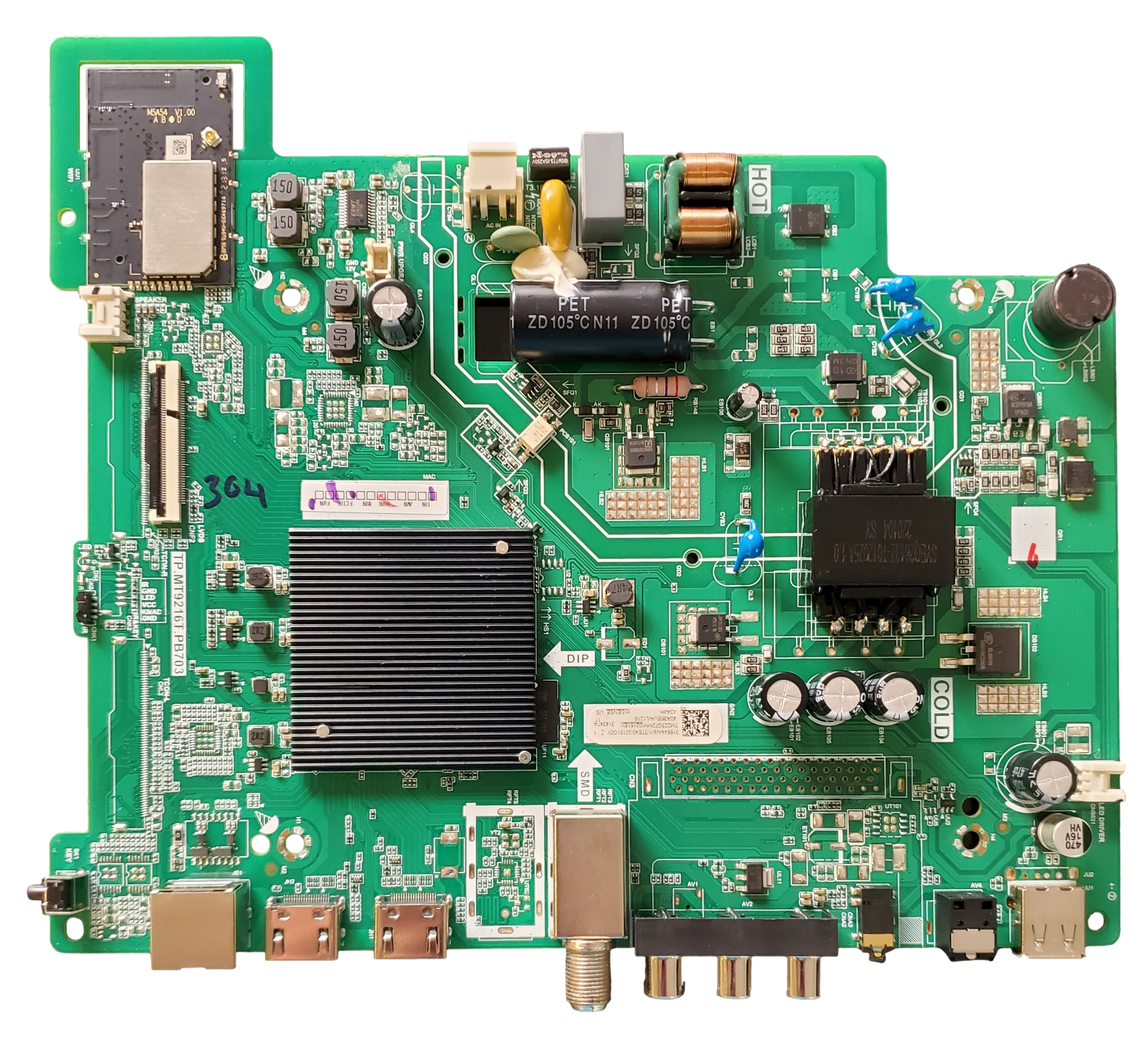 312662 Hisense Main Board/Power Supply, 315544, TPDMT9216T.PB703